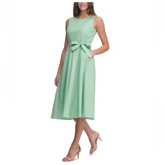 TOMMY Hilfiger Cotton Gingham fit & flare dress size 4 - Picture 1 of 12